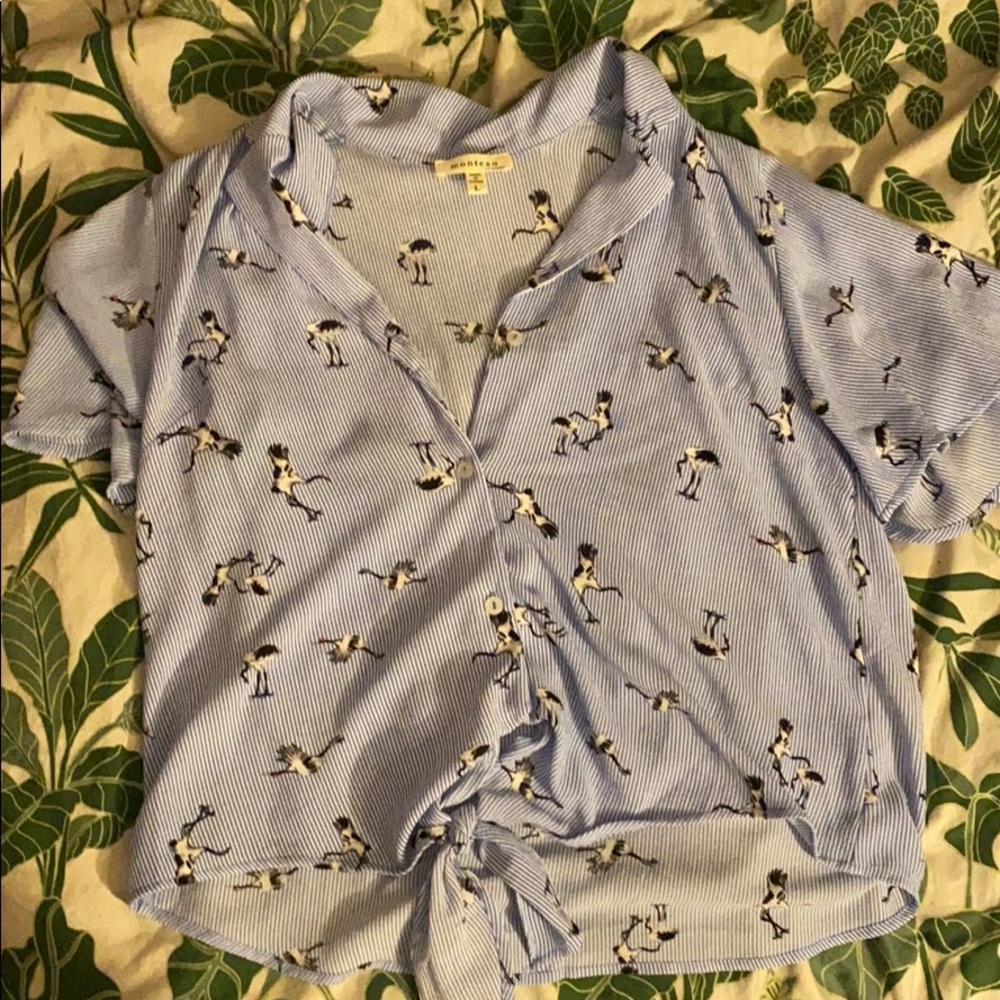 Stork print shirt